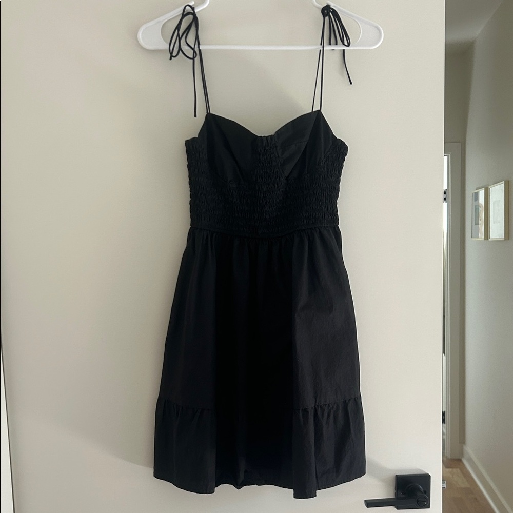 Steve Madden Black Tie-Shoulder Mini Dress